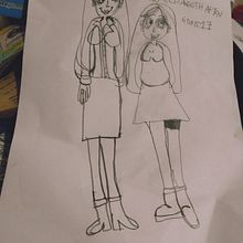 Las hijas de William Afton crecieron! Y se llaman Violet y Mary Elizabeth ♥️😍👭. Un projet de Illustration traditionnelle, Dessin, Dessin au cra , et on de Sabrina Lolo - 18.05.2023