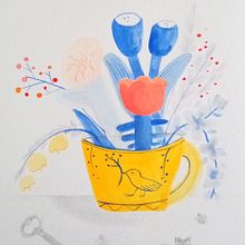 Mi proyecto del curso: Ilustración floral con gouache. Digital Illustration, Botanical Illustration, and Gouache Painting project by Beatriz Pérez Peiró - 05.21.2023