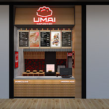 UMAI Dumpling´s Bar. Interior Architecture, Interior Design, Interior Decoration, Retail Design, and Spatial Design project by Juan Sebastián Barrera Osso - 01.19.2023