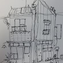 My project for course: Expressive Architectural Sketching with Colored Markers. Sketching, Drawing, Architectural Illustration, Sketchbook & Ink Illustration project by Safira Borgart - 05.18.2023