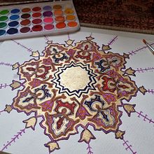 Mi proyecto del curso: Introducción al arte islámico: crea patrones biomórficos. Un projet de Peinture, Création de motifs, Dessin, Aquarelle et Illustration à l'encre de Laura Lanchez - 22.05.2023