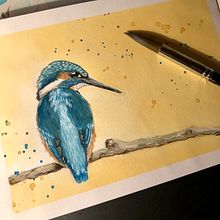 Mein Abschlussprojekt . Traditional illustration, Watercolor Painting, Realistic Drawing, and Naturalistic Illustration project by watercolorpassionart - 05.23.2023
