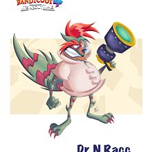 "Dr. Racc" Crash Bandicoot 4 It’s About Time. Traditional illustration, Concept Art, and Character Design project by Laura Wamba "Wambart" - 05.22.2023