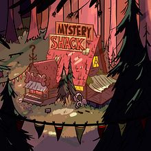Gravity Falls "Mystery Shack" Environment. Traditional illustration, Concept Art, and Design project by Laura Wamba "Wambart" - 05.22.2023