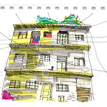 Mi proyecto: Dibujo arquitectónico expresivo con marcadores de colores. Een project van  Schetsen,  Tekening,  Architecturale illustratie, Sketchbook y  Illustratie met inkt van Gonzalo Agüero - 23.05.2023
