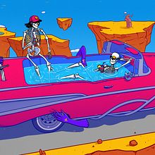 “The Kiss of Styx” Cocktail. Un progetto di Illustrazione tradizionale, Illustrazione animata, Direzione artistica, Illustrazione digitale e Animazione 2D di Jason-Samuel Hateart - 23.05.2023