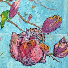 My project for course: Expressive Floral Painting with Acrylic Paint. Projekt z dziedziny  Sztuki piękne,  Malarstwo, Malarstwo akr, lowe, R, sunek botaniczn, Ilustracja naturalist i czna użytkownika Beant Kaur Dhillon - 23.05.2023