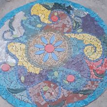 Patio mosaic floor . % Cindy Meyer tarafından hazırlanan Sanat ve El Sanatları projesi - 05.23.2023
