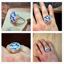 Silver and ceramic tile ring Ein Projekt aus dem Bereich Erweiterungsentwicklung, H, werk und Schmuckdesign von Ariana Villalonga - 24.05.2023