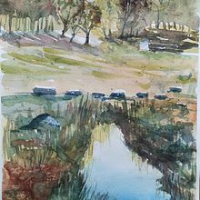 Il mio progetto del corso: Paesaggi naturali ad acquerello. Fine Arts, Painting, and Watercolor Painting project by Edi - 05.24.2023