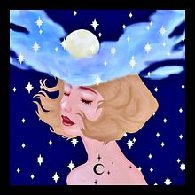 Head up in the clouds. Traditional illustration, Design, Character Design, Graphic Design, Painting, Fine Arts, Character Animation, Sketching, Creativit, Drawing, Digital Illustration, Concept Art, Portrait Drawing, Artistic Drawing, Digital Design, Digital Drawing, Digital Painting, Sketchbook, and Animated Illustration project by zeltic_voltra - 05.28.2022