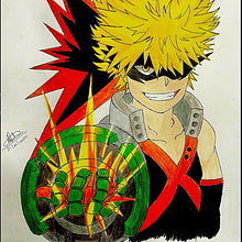 Katsuki Bakugo from My Hero Academia. Un progetto di Illustrazione tradizionale, Animazione, Character design, Costume design, Artigianato, Belle arti, Graphic design, Street Art, Creatività, Bozzetti, Disegno a matita, Disegno, Design di poster , Arte concettuale, Disegno di ritratti, Disegno realistico, Sketchbook, Disegno anatomico, Manga, Illustrazione animata e Disegno con matite colorate di zeltic_voltra - 20.01.2020