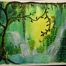 Mein Abschlussprojekt für den Kurs: Illustration von Fantasielandschaften mit Aquarell und Gouache. Fine Arts, Painting, Watercolor Painting, Naturalistic Illustration, and Gouache Painting project by Inka Kleinke-Bialy - 09.15.2024