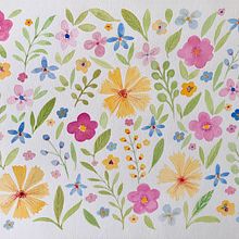 Mon projet du cours : Motifs floraux à l’aquarelle avec des couleurs vibrantes. Un proyecto de Ilustración tradicional, Pattern Design, Pintura a la acuarela e Ilustración botánica de Teresa Escada - 25.05.2023