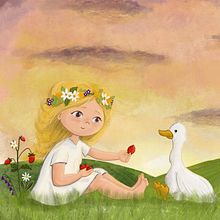 Swedish storytale: Nina Holgersson in midsummer . Traditional illustration, Digital Illustration, Children's Illustration, Digital Painting, and Picturebook project by Roxana Ekdahl Martínez - 05.27.2023