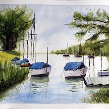 My project for course: Watercolor Techniques for Painting Seascapes. Un projet de Peinture, Aquarelle et Illustration naturaliste de Alejandra Taborda - 27.05.2023