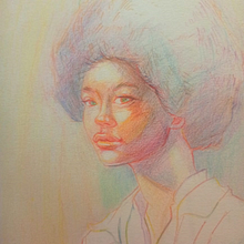 Mi proyecto del curso: Dibujo de retratos llamativos con lápices de colores . Desen, Desen de portret, Caiet de schițe și Desen în creion colorat de Alexis Collipal Chodiman - 05.24.2023