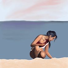 Un'estate al mare (uno). Un proyecto de Ilustración digital, Dibujo digital y Pintura digital de marina - 30.10.2021