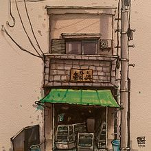 My project for course: Expressive Architectural Sketching with Colored Markers. Sketching, Drawing, Architectural Illustration, Sketchbook & Ink Illustration project by Boms Lowbrow - 05.29.2023
