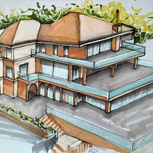 Il mio progetto del corso: Disegno architettonico espressivo con pennarelli colorati. Sketching, Drawing, Architectural Illustration, Sketchbook & Ink Illustration project by admin_476691 - 05.30.2023