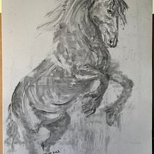 Rearing Horse in Charcoal. Traditional illustration project by mariabligh - 05.31.2023
