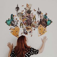 Mi proyecto del curso: Murales de collage con papel: crea obras inspiradas en la naturaleza. Projekt z dziedziny Craft,  Kolaż, Papercraft,  Dekoracja wnętrz, R i sunek botaniczn użytkownika Eliana Ramponi - 14.01.2023