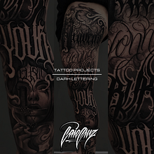 Tattoo Dark Lettering. Un proyecto de Diseño, Diseño de tatuajes, Lettering, H, lettering y Publicidad de Caio Cruz - 03.06.2023