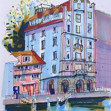 A project for course: Expressive Architectural Sketching with Colored Markers . Un progetto di Illustrazione tradizionale, Disegno e Illustrazione architettonica di suzanne_gysin - 02.06.2023