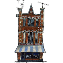 Expressive Architectural Sketching with Colored Markers. Traditional illustration project by Sinead Poznanski - 06.03.2023
