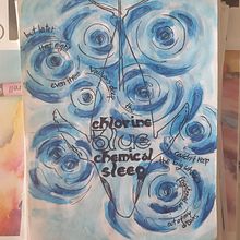 Chlorine Blue Chemical Sleep. Un progetto di Illustrazione tradizionale, Disegno artistico e Lettering di bab_bea - 04.06.2023