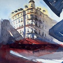 My project for course: Architectural Sketching with Watercolor and Ink. Esboçado, Desenho, Pintura em aquarela, Ilustração arquitetônica, Sketchbook e Ilustração com tinta projeto de c_mcnally - 04.06.2023