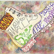 Mi bota preferida. Un projet de Illustration traditionnelle, Lettering manuel, Publicité, Peinture , et Lettering de Mima - 03.06.2023