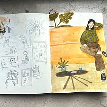 My project for course: Exploratory Sketchbook: Find Your Drawing Style. Un projet de Illustration traditionnelle, Esquisse , Créativité, Dessin, Aquarelle, Carnet de croquis , et Peinture gouache de elianacolantonio - 06.06.2023