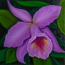 Cattleya gaskelliana. Traditional illustration, Fine Arts, and Oil Painting project by Aura Aura - 06.08.2023