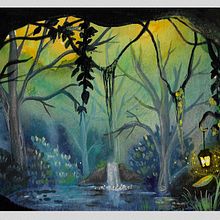 Mein Abschlussprojekt für den Kurs: Illustration von Fantasielandschaften mit Aquarell und Gouache. Fine Arts, Painting, Watercolor Painting, Naturalistic Illustration, and Gouache Painting project by Marion Kac - 06.08.2023