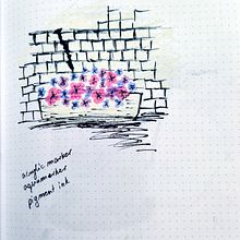 Flowers on the wall. Traditional illustration project by Marta Hålska - 06.09.2023