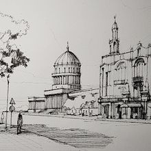 Mi proyecto del curso: Dibujo arquitectónico urbano con tinta. Un proyecto de Ilustración tradicional, Bocetado, Dibujo, Ilustración arquitectónica e Ilustración con tinta de Arturo Gutiérrez - 09.06.2003