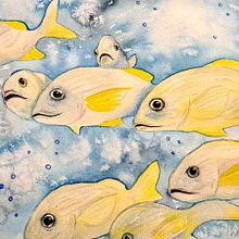 My project for course: Marine Universe Illustration in Watercolor. Traditional illustration, Painting, Watercolor Painting, and Naturalistic Illustration project by wren1979 - 06.09.2023