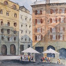 Il mio progetto del corso: Tecniche moderne di acquerello paesaggistico. Painting, and Watercolor Painting project by Edi - 06.09.2023