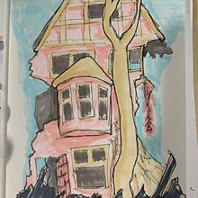 My project for course: Expressive Architectural Sketching with Colored Markers. Sketching, Drawing, Architectural Illustration, Sketchbook & Ink Illustration project by mikaus - 06.10.2023