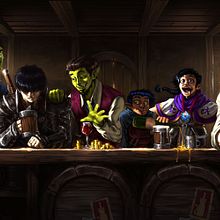 The Three Waves Inn. Un proyecto de Ilustración tradicional, Diseño de personajes, Pintura, Concept Art y Pintura digital de Jonah Mudlaff - 01.05.2023