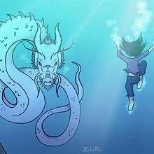 Dragón de agua . Traditional illustration project by Carolina Hernández - 06.12.2023