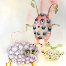 First sketch for my project for course: Whimsical Sketchbook: Draw Imaginary Creatures from Nature. Un proyecto de Dibujo a lápiz, Dibujo, Pintura a la acuarela, Sketchbook e Ilustración naturalista				 de Karina Mosegård - 12.06.2023