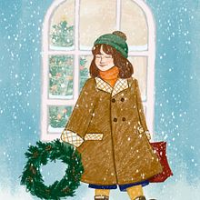 Christmas character illustration. Un proyecto de Ilustración tradicional de Mina Galan - 20.12.2022