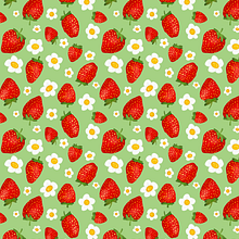 Strawberry Fields Surface Pattern. Un proyecto de Ilustración tradicional, Diseño gráfico, Pattern Design e Ilustración digital de Mina Galan - 02.05.2023