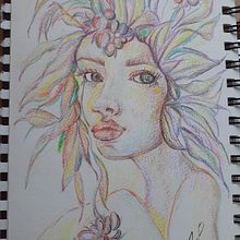 My project for course: Vibrant Portrait Drawing with Colored Pencils. Drawing, Portrait Drawing, Sketchbook, and Colored Pencil Drawing project by Johanne laniel - 06.12.2023