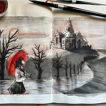 My project for course: Artistic Watercolor Sketching: Dare to Express Your Ideas. Ilustração tradicional, Esboçado, Criatividade, Desenho, Pintura em aquarela, e Sketchbook projeto de Orion Makrynelis - 13.06.2023
