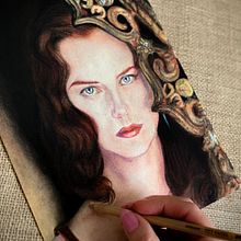 Nicole Kidman, Satine (Moulin Rouge) Portrait. Portrait Drawing, Realistic Drawing, Colored Pencil Drawing, and Pencil Drawing project by Lysa Karell - 06.13.2023
