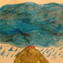 Head up in the clouds - watercolors and ink. Un proyecto de Ilustración tradicional, Bellas Artes, Bocetado, Creatividad, Dibujo a lápiz, Dibujo, Pintura a la acuarela, Stor, telling, Gestión del Portafolio, Dibujo de Retrato, Dibujo artístico y Pintura gouache de Violeta Pastrana Merande - 13.06.2023