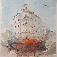 My project for course: Architectural Sketching with Watercolor and Ink. Un progetto di Bozzetti, Disegno, Pittura ad acquerello, Illustrazione architettonica, Sketchbook e Illustrazione con inchiostro di ai39bk - 12.06.2023